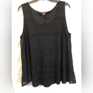 2X Covington Black Lace Tank Top